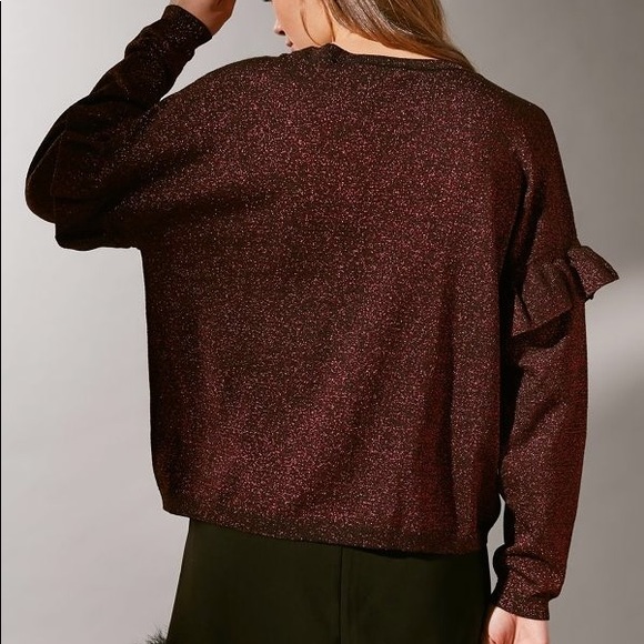 Urban Outfitters Ruffle Sleeve Glitter Sweater - Picture 5 of 5